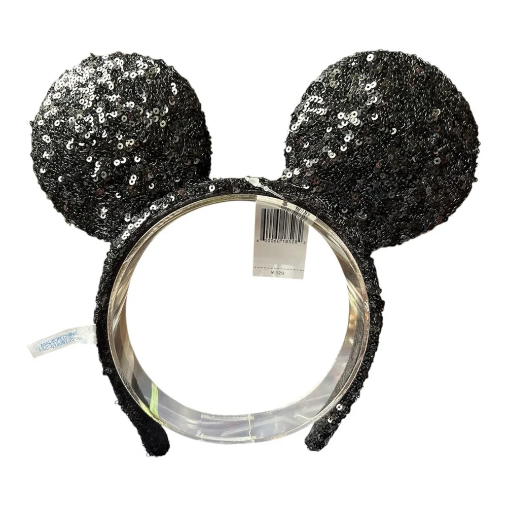 Disney Mickey Mouse Black Sequin Ears Headband NWT 10 - Picture 3 of 4